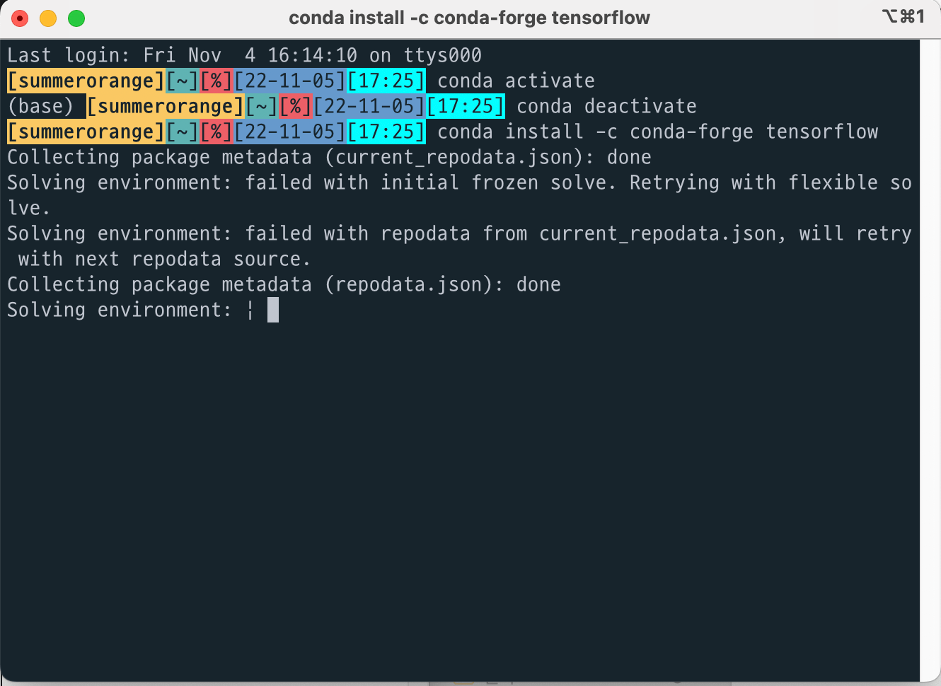 M1 tensorflow와 keras 설치 실패